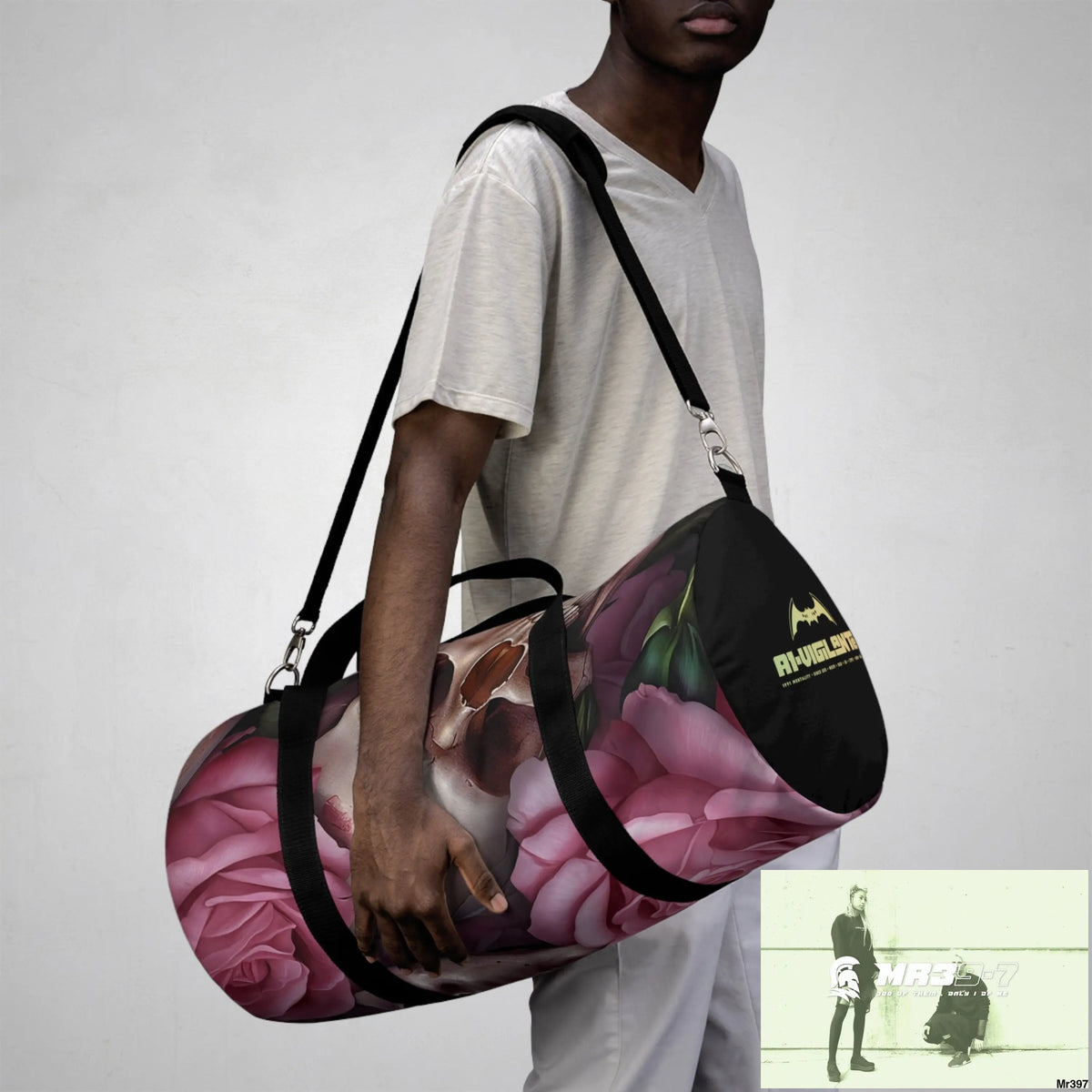 A1-Vigilante Gothic Skulls & Roses Duffel Bag Bags
