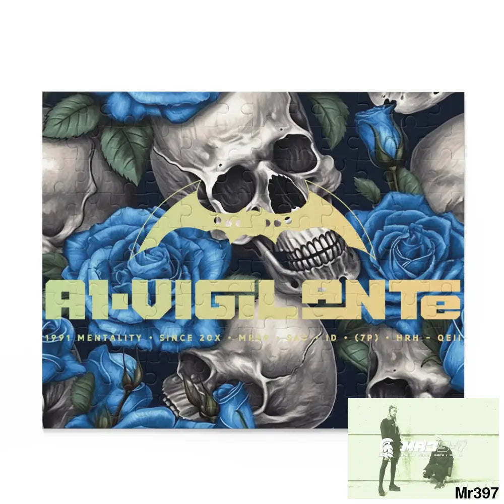 A1-Vigilante Gothic skulls & Roses Puzzle (120 252 500-Piece) 10’’ × 8’’ (120 pcs) Puzzle
