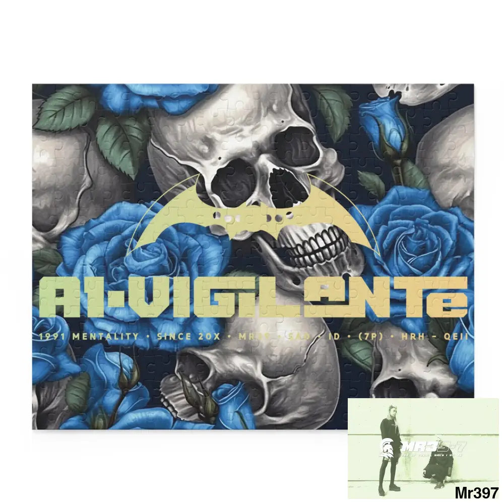 A1-Vigilante Gothic skulls & Roses Puzzle (120 252 500-Piece) 14’’ × 11’’ (252 pcs) Puzzle