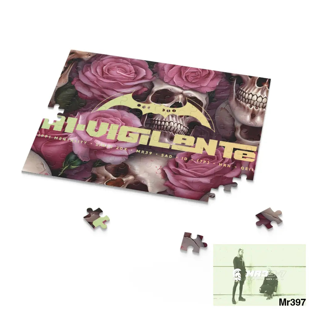 A1-Vigilante Gothic skulls & Roses Puzzle (120 252 500-Piece) Puzzle