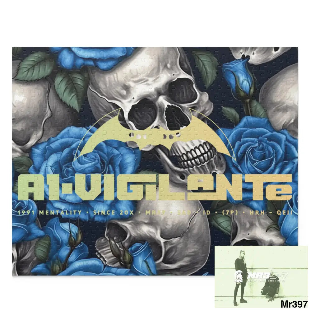 A1-Vigilante Gothic skulls & Roses Puzzle (120 252 500-Piece) 20’’ × 16’’ (500 pcs) Puzzle