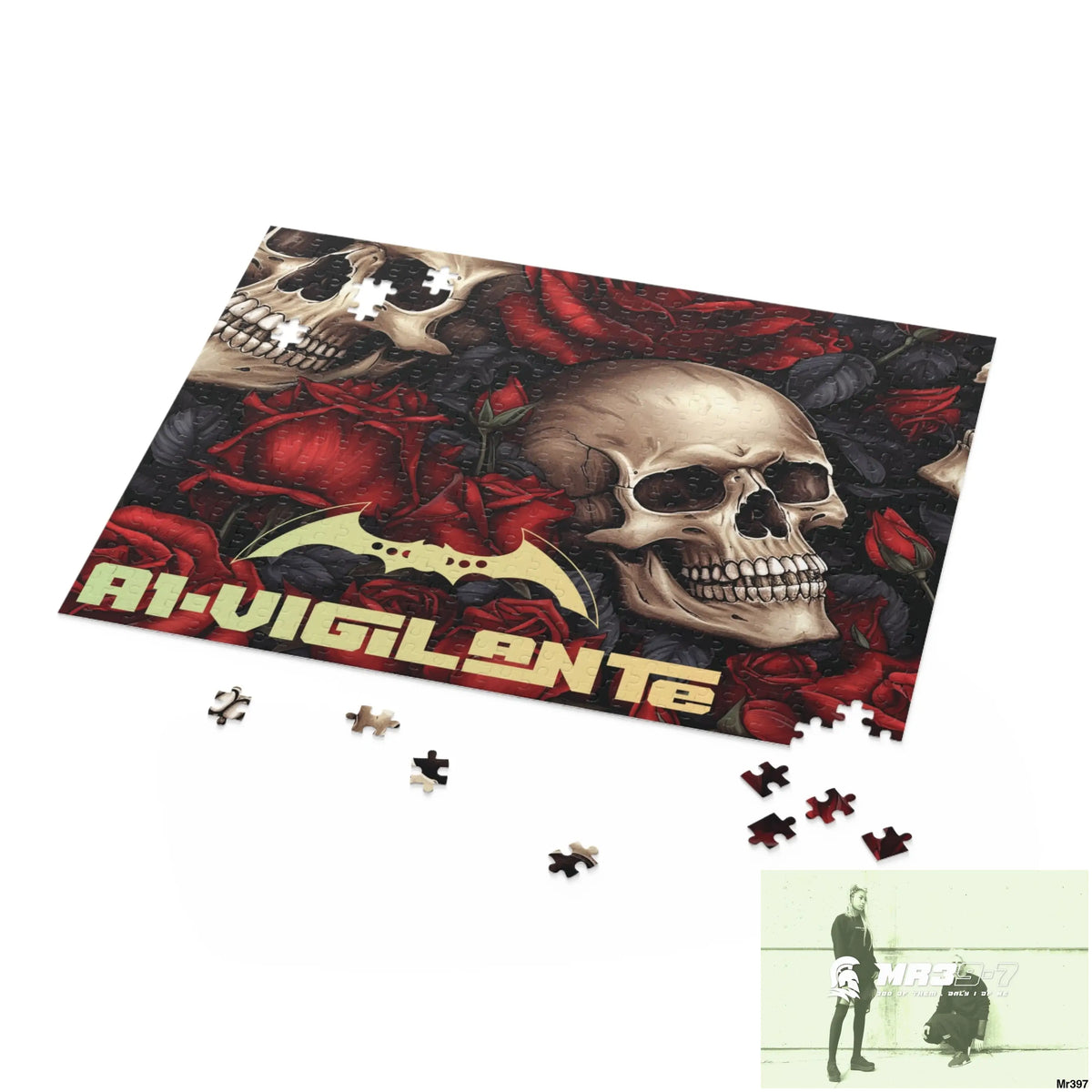 A1-vigilante Gothic skulls & Roses Puzzle (120 252 500-Piece) Puzzle