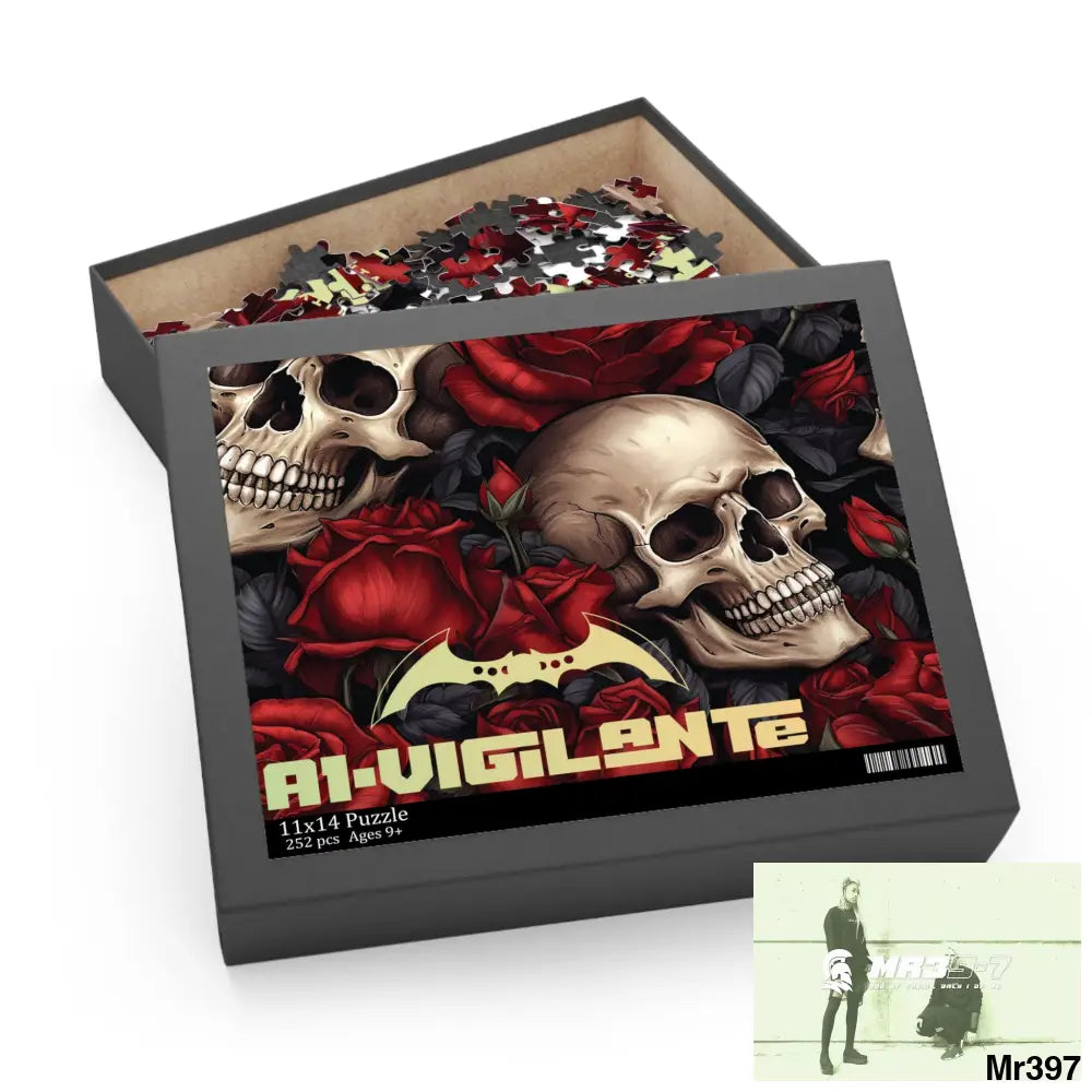 A1-vigilante Gothic skulls & Roses Puzzle (120 252 500-Piece) Puzzle