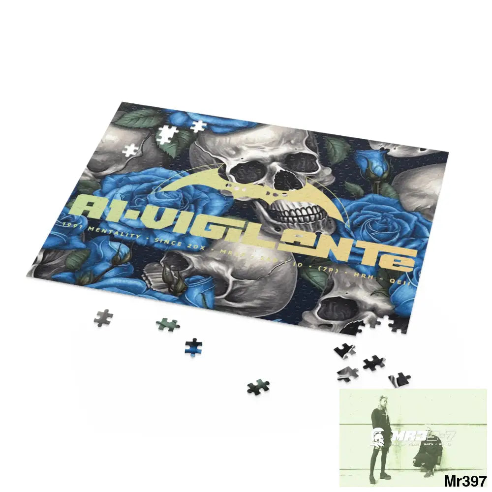 A1-Vigilante Gothic skulls & Roses Puzzle (120 252 500-Piece) Puzzle