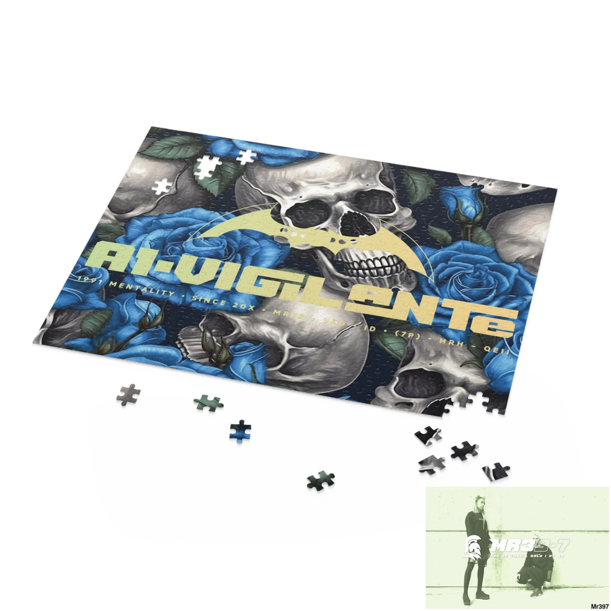 A1-Vigilante Gothic skulls & Roses Puzzle (120 252 500-Piece) Puzzle