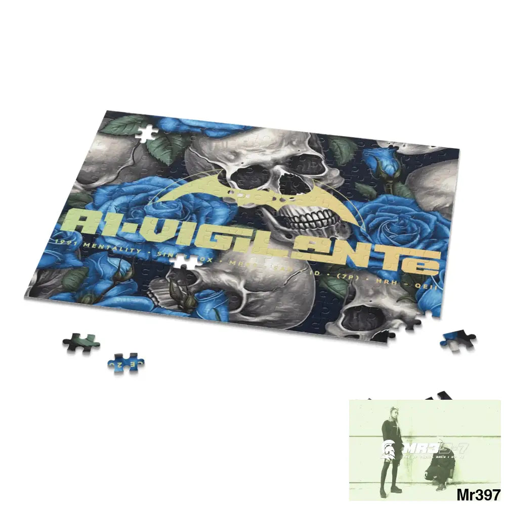 A1-Vigilante Gothic skulls & Roses Puzzle (120 252 500-Piece) Puzzle