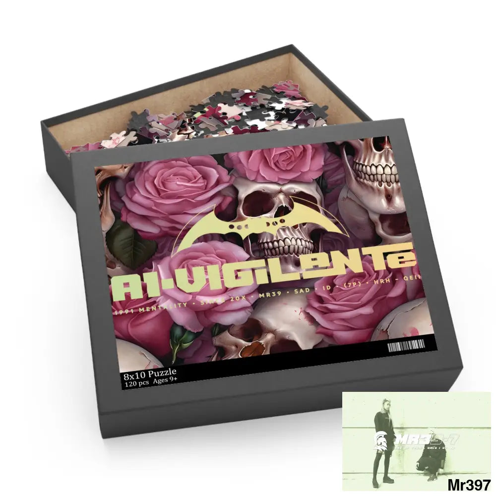 A1-Vigilante Gothic skulls & Roses Puzzle (120 252 500-Piece) Puzzle