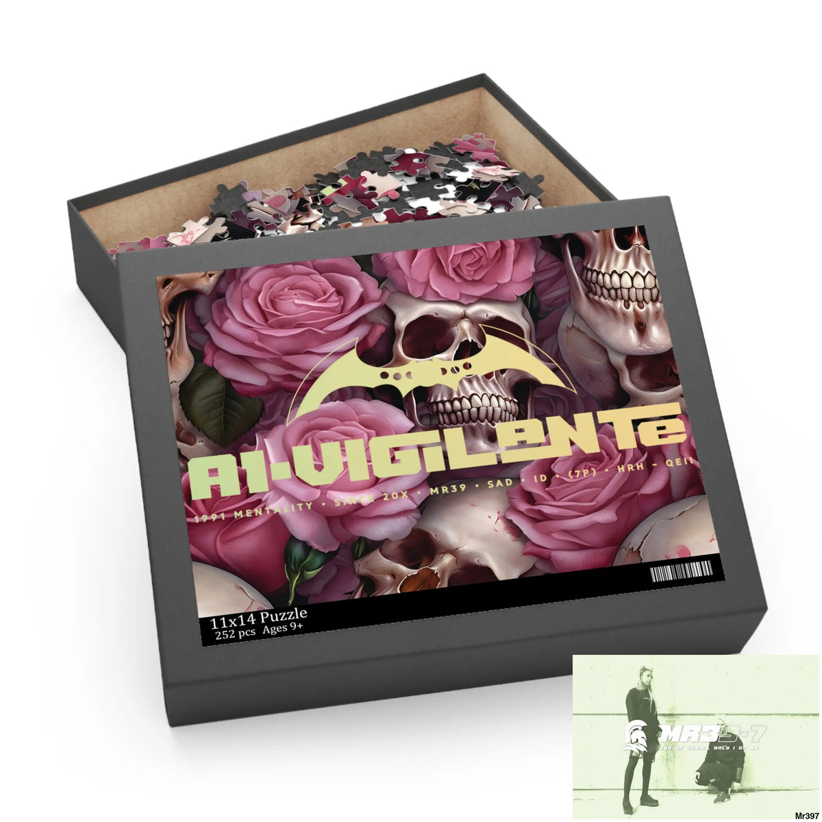 A1-Vigilante Gothic skulls & Roses Puzzle (120 252 500-Piece) Puzzle