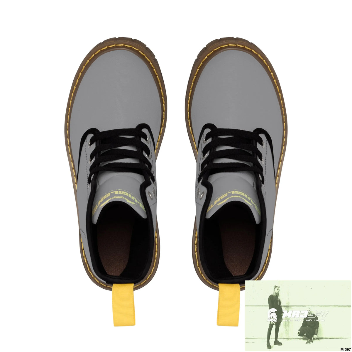A1- Vigilante Grey Canvas Boots Shoes