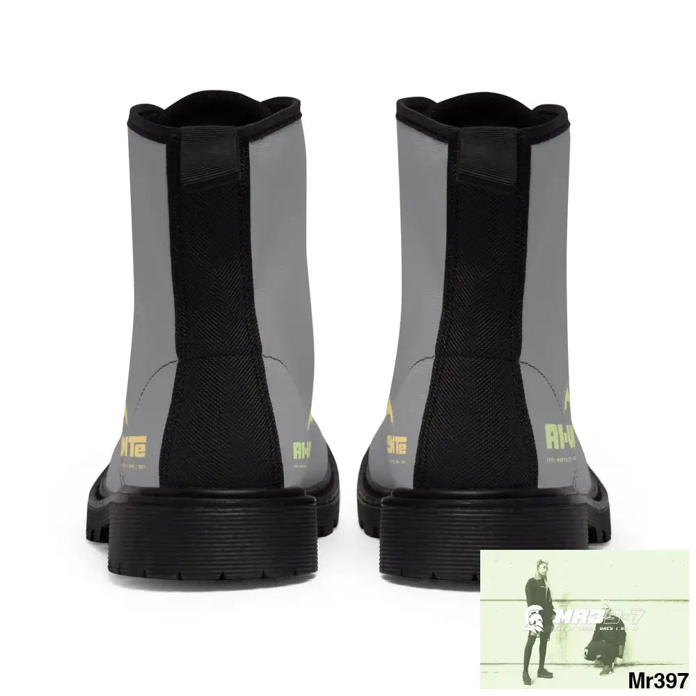 A1- Vigilante Grey Canvas Boots Shoes