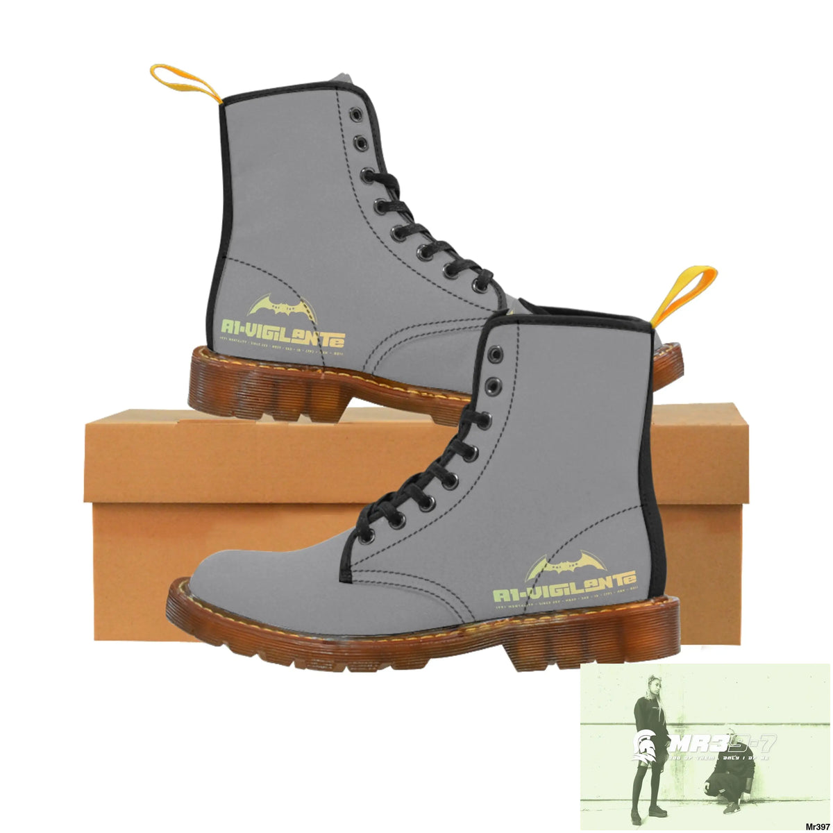 A1- Vigilante Grey Canvas Boots US 7 / Brown sole Shoes