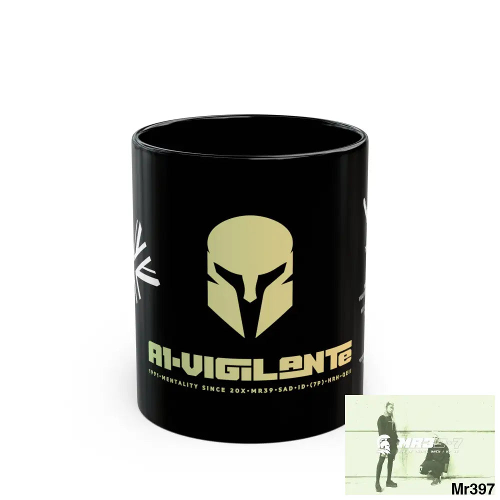 A1• Vigilante in overdrive 11oz Tactical GB / Wales Black Mug Mental Health VAR / My Life My Deaths Their Plans Failed