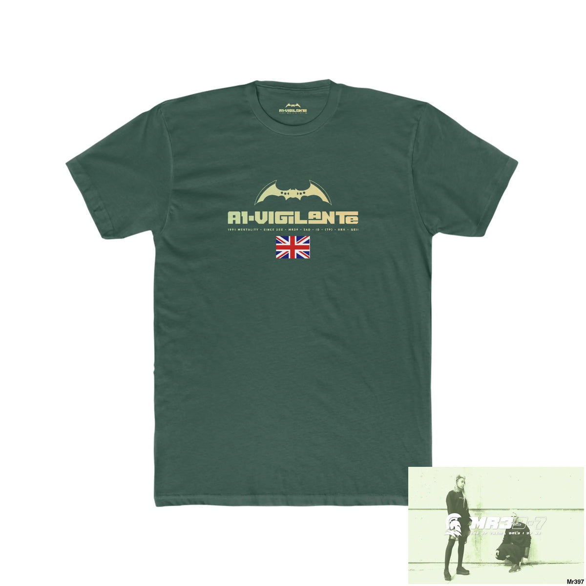 A1-Vigilante Kenya In Blind My Pain Management Black Snake Men’s Cotton Crew Tee Solid Forest Green / S T-Shirt