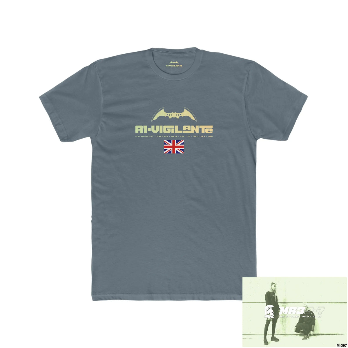 A1-Vigilante Kenya In Blind My Pain Management Black Snake Men’s Cotton Crew Tee Solid Indigo / S T-Shirt