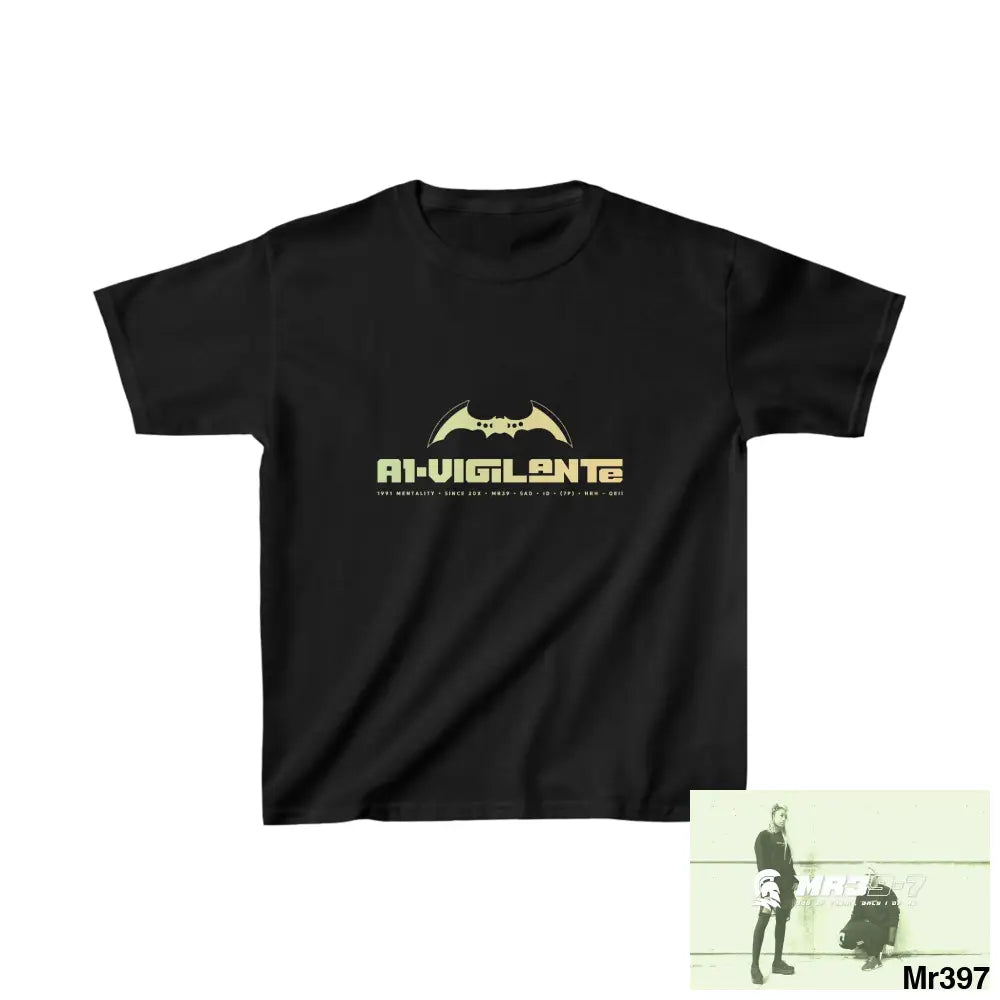 A1-Vigilante Kids Heavy Cotton™ Tee XS / Black Kids clothes