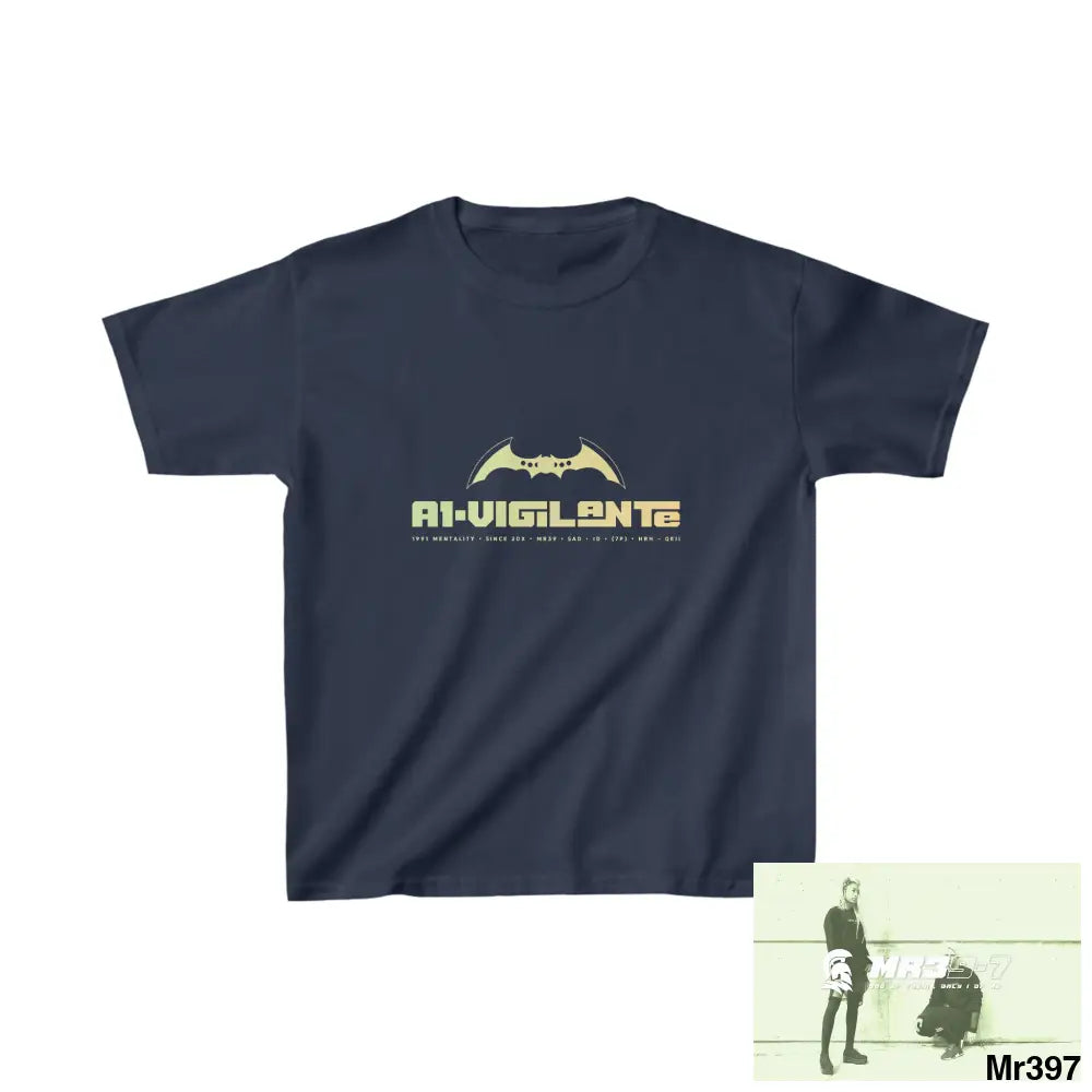 A1-Vigilante Kids Heavy Cotton™ Tee XS / Navy Kids clothes