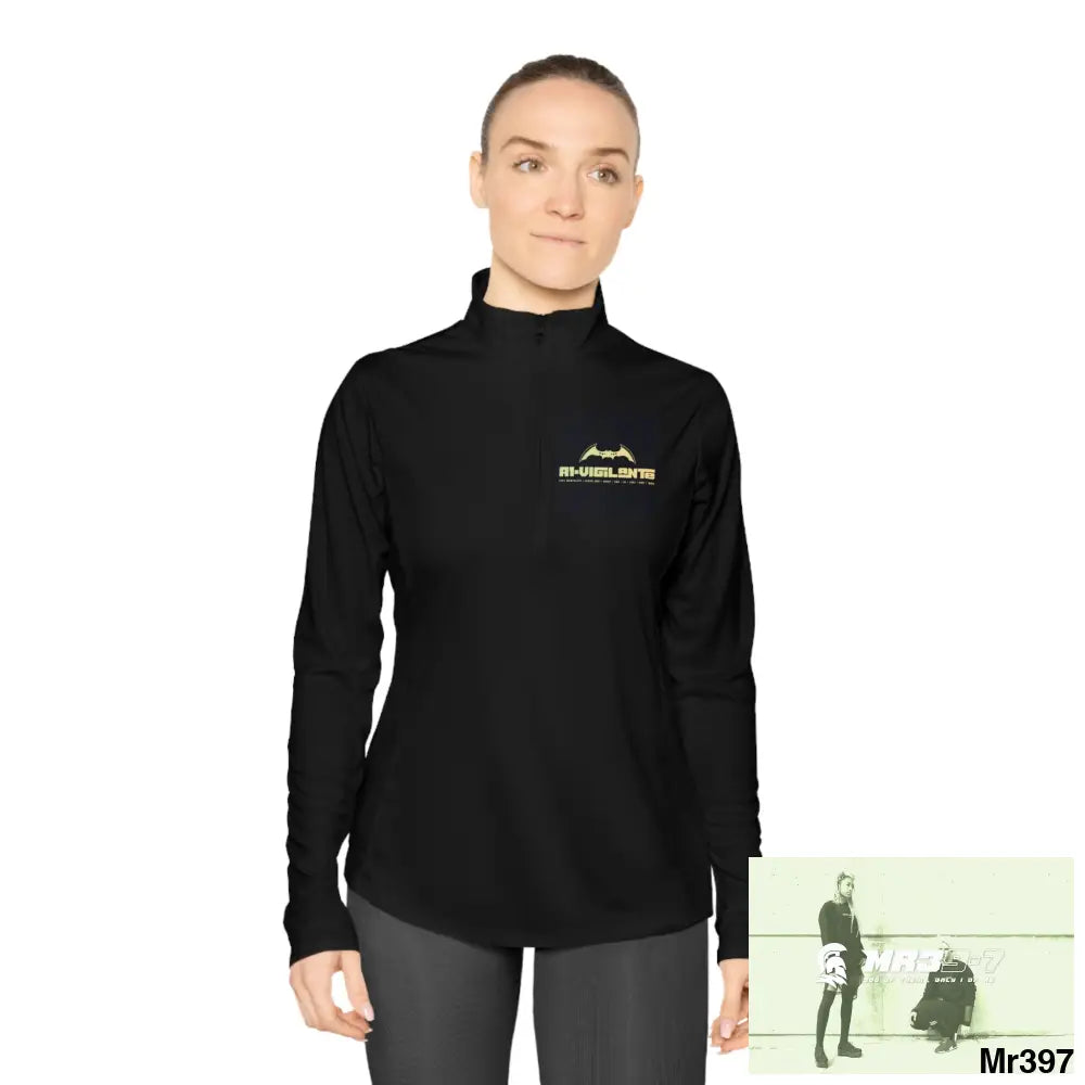 A1-Vigilante Ladies Quarter-Zip Pullover Long-sleeve