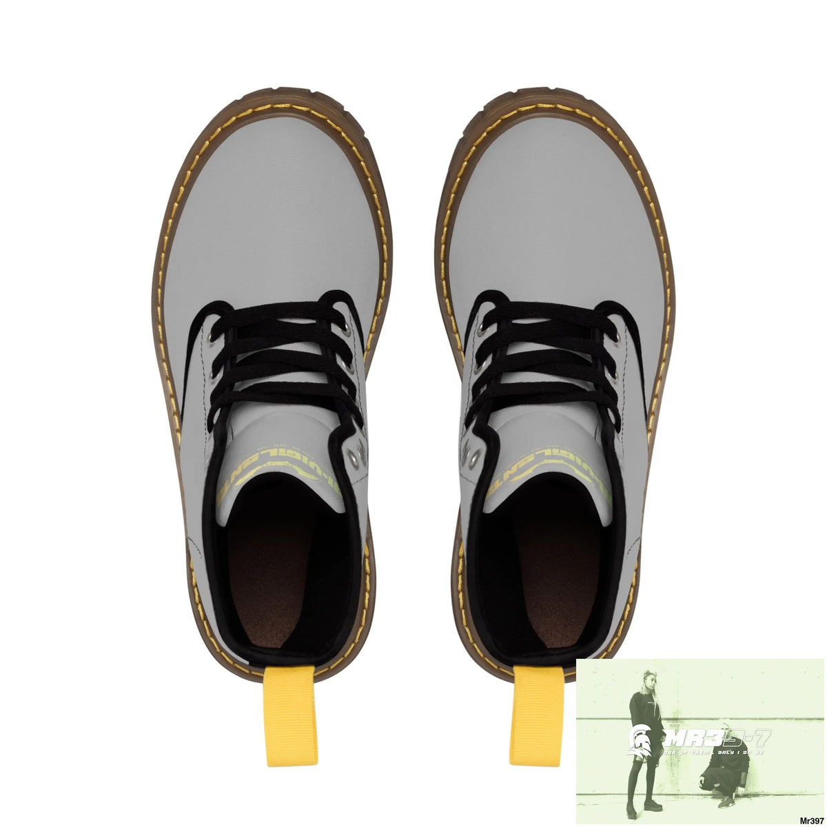 A1- Vigilante light Grey Canvas Boots Shoes