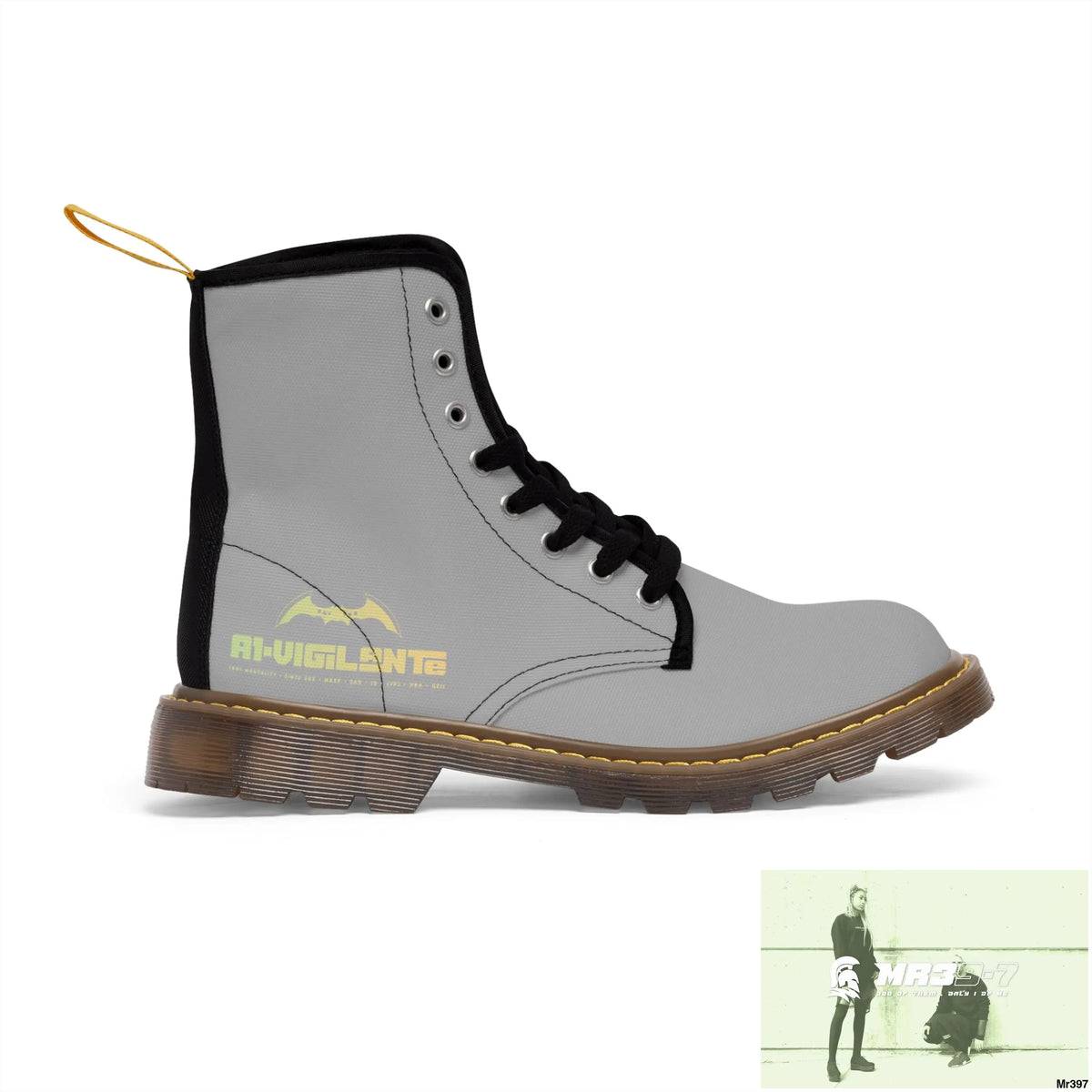 A1- Vigilante light Grey Canvas Boots Shoes