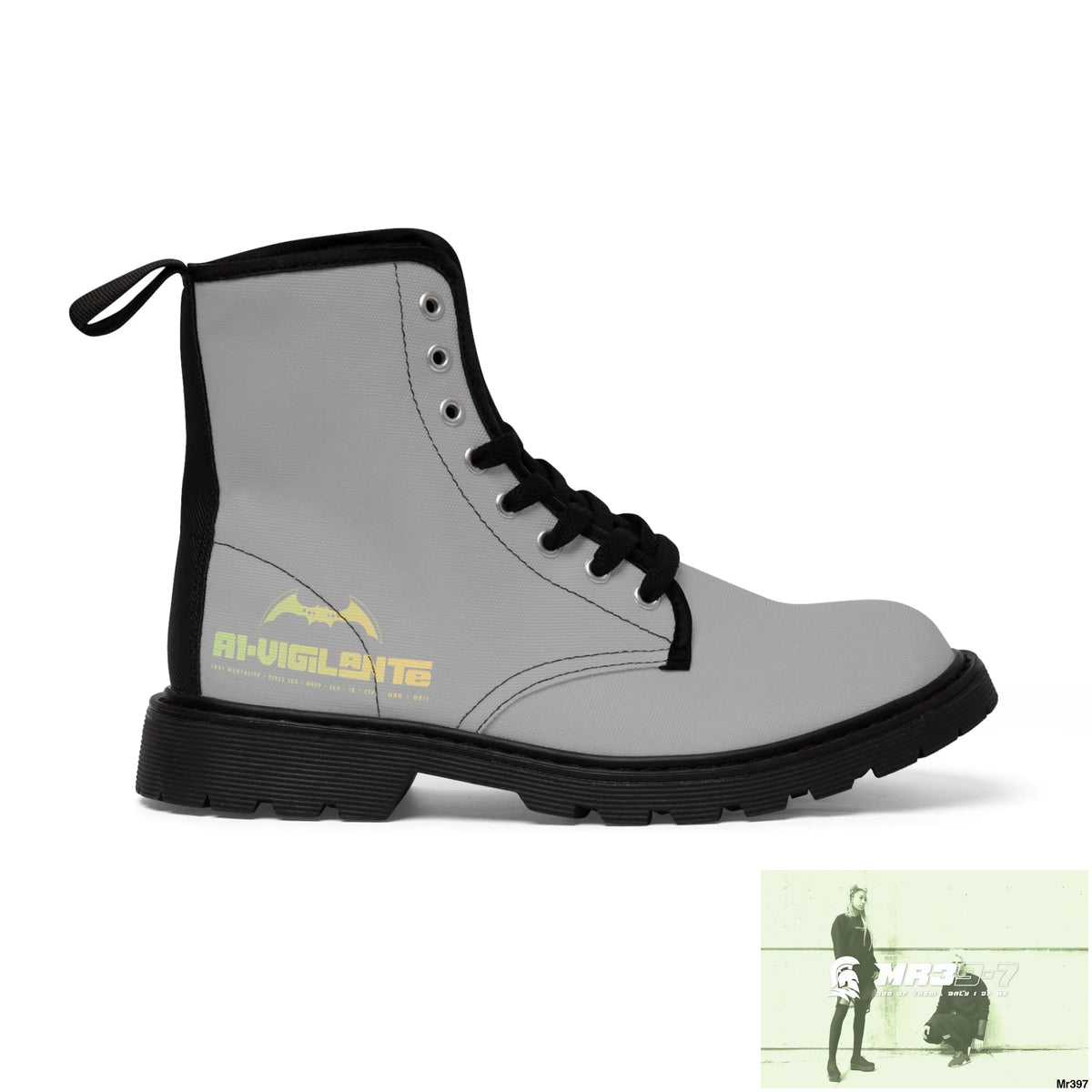 A1- Vigilante light Grey Canvas Boots Shoes