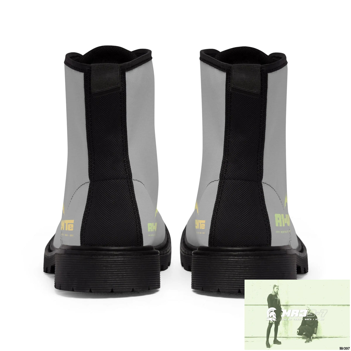 A1- Vigilante light Grey Canvas Boots Shoes