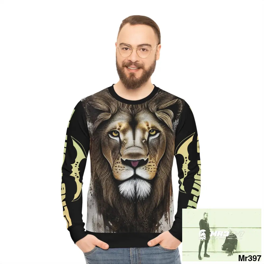 A1 Vigilante lion theme Lightweight Sweatshirt (AOP) All Over Prints