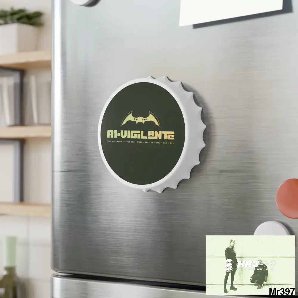 A1-Vigilante Magnetic Bottle Opener One size / White Accessories