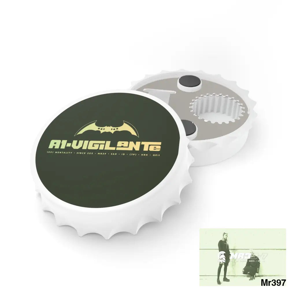 A1-Vigilante Magnetic Bottle Opener One size / White Accessories