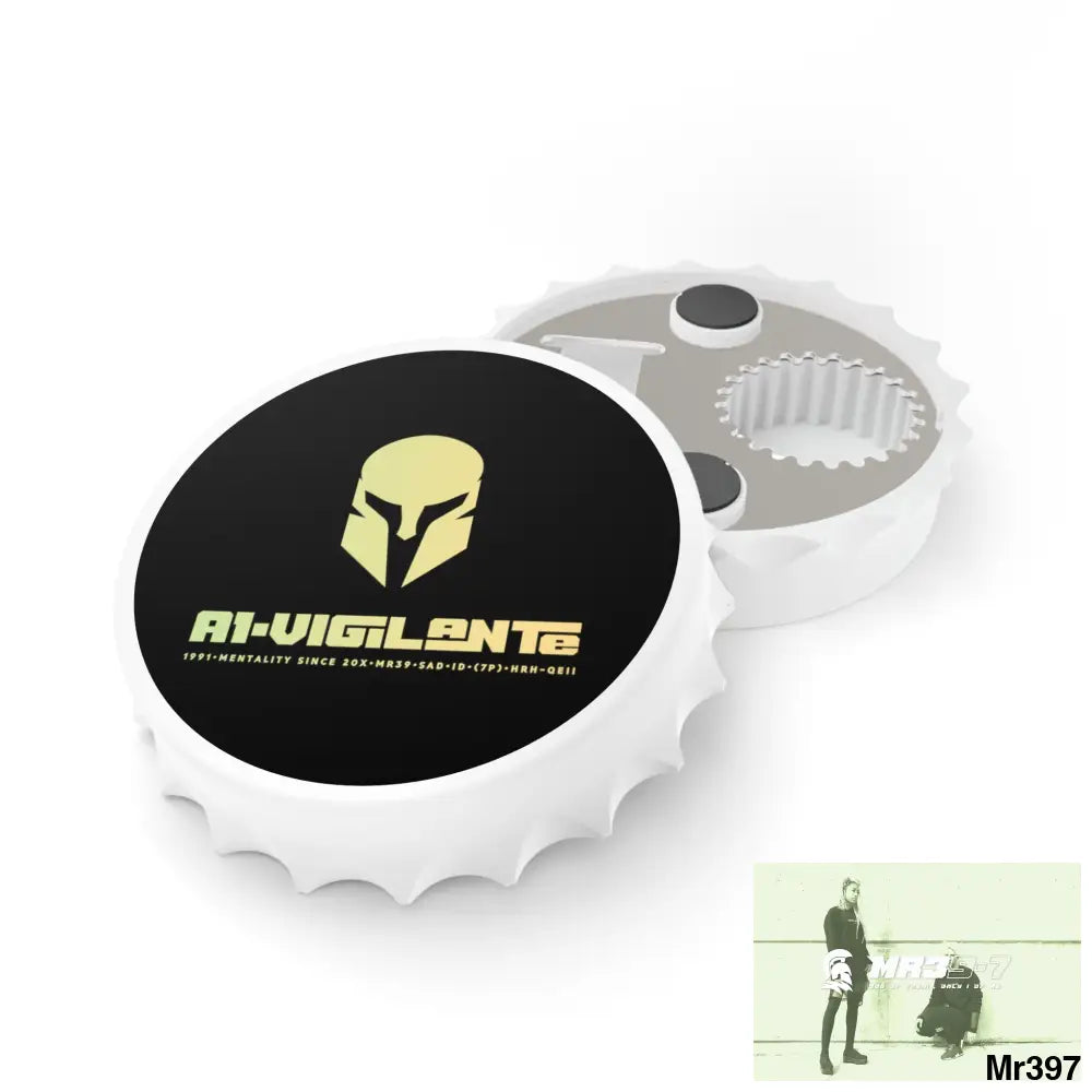 A1-Vigilante Magnetic Bottle Opener One size / White Accessories