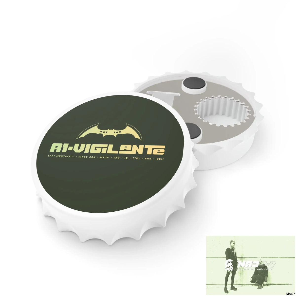 A1-Vigilante Magnetic Bottle Opener One size / White Accessories