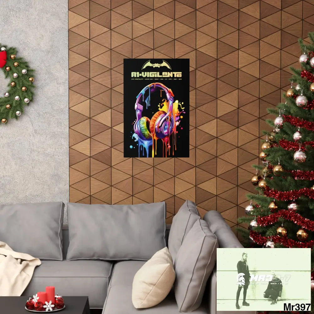 A1-Vigilante Melting headphones Matte Vertical Posters Poster