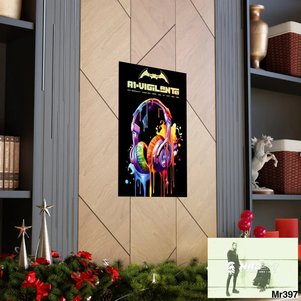 A1-Vigilante Melting headphones Matte Vertical Posters Poster