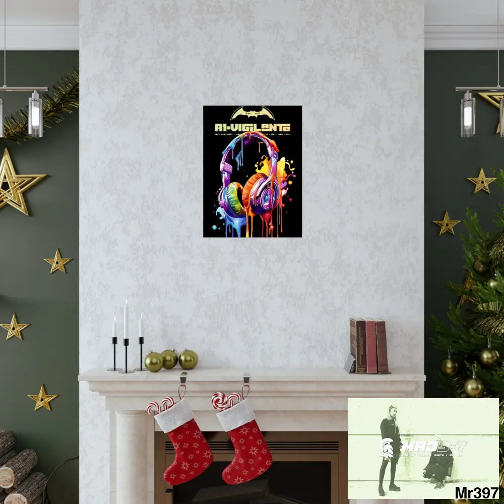 A1-Vigilante Melting headphones Matte Vertical Posters Poster