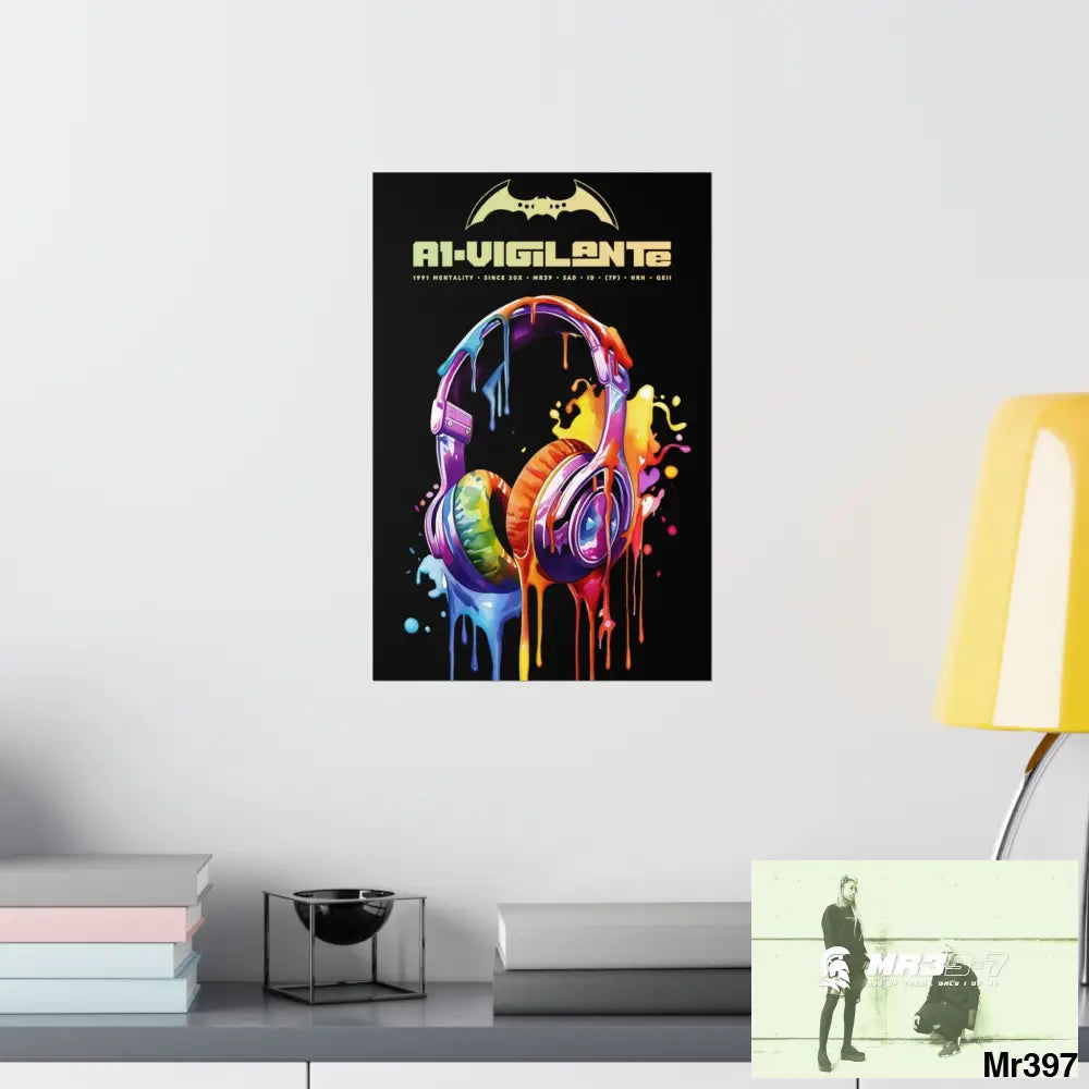 A1-Vigilante Melting headphones Matte Vertical Posters Poster
