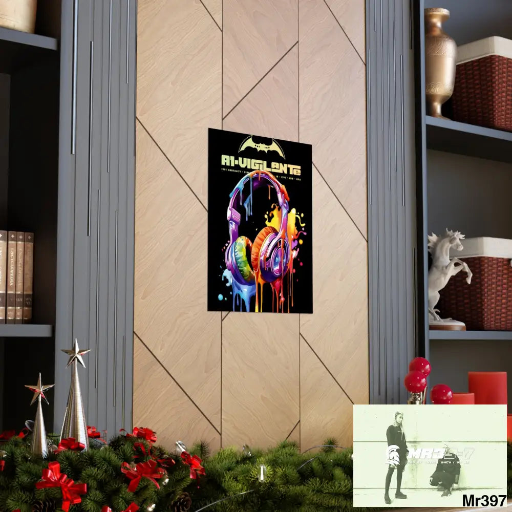 A1-Vigilante Melting headphones Matte Vertical Posters Poster