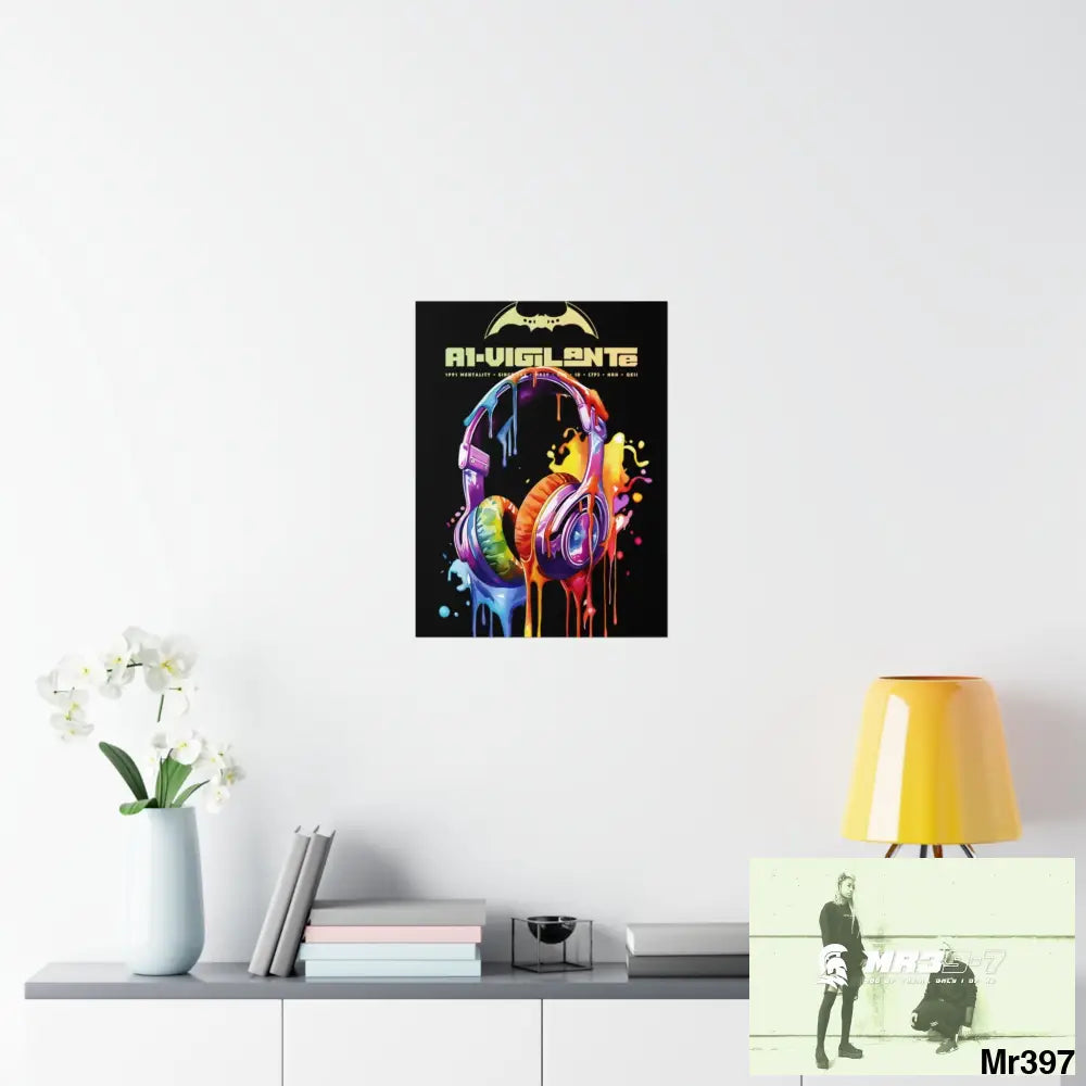 A1-Vigilante Melting headphones Matte Vertical Posters Poster