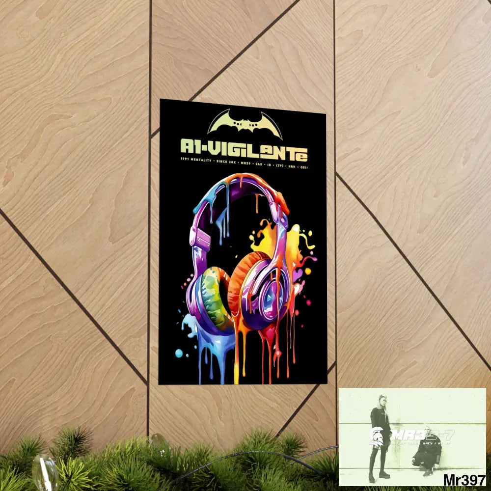 A1-Vigilante Melting headphones Matte Vertical Posters Poster