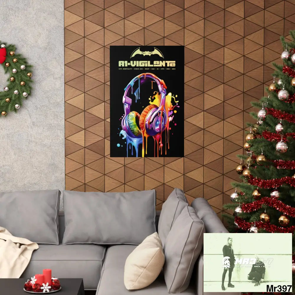 A1-Vigilante Melting headphones Matte Vertical Posters Poster