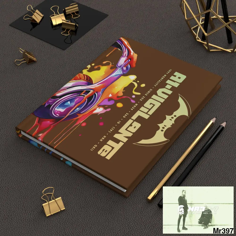 A1- Vigilante Melting Headset Hardcover Journal Matte Journal Paper products