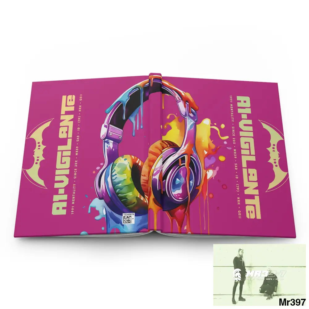 A1- Vigilante Melting Headset Hardcover Journal Matte Journal Paper products