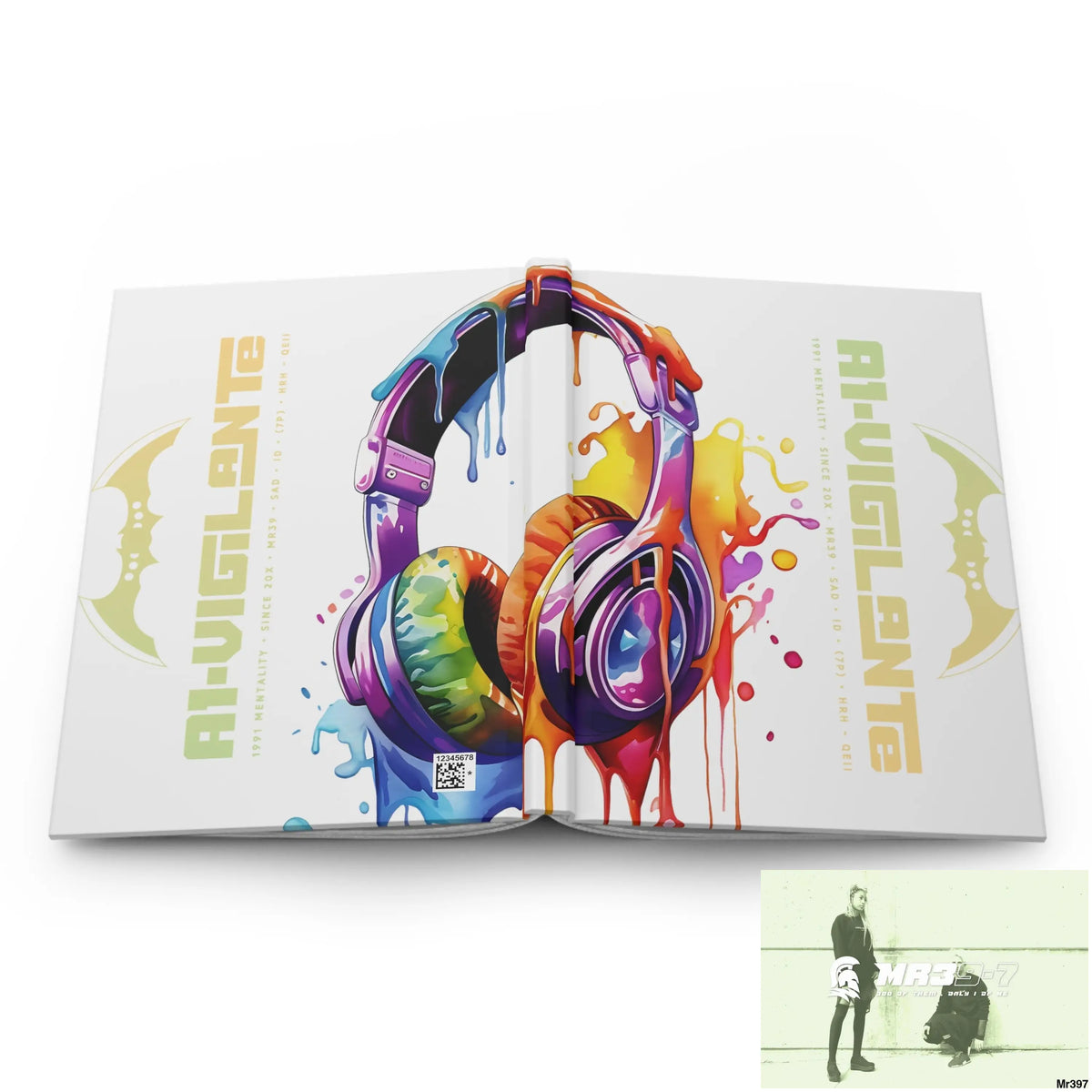 A1- Vigilante Melting Headset Hardcover Journal Matte Journal Paper products