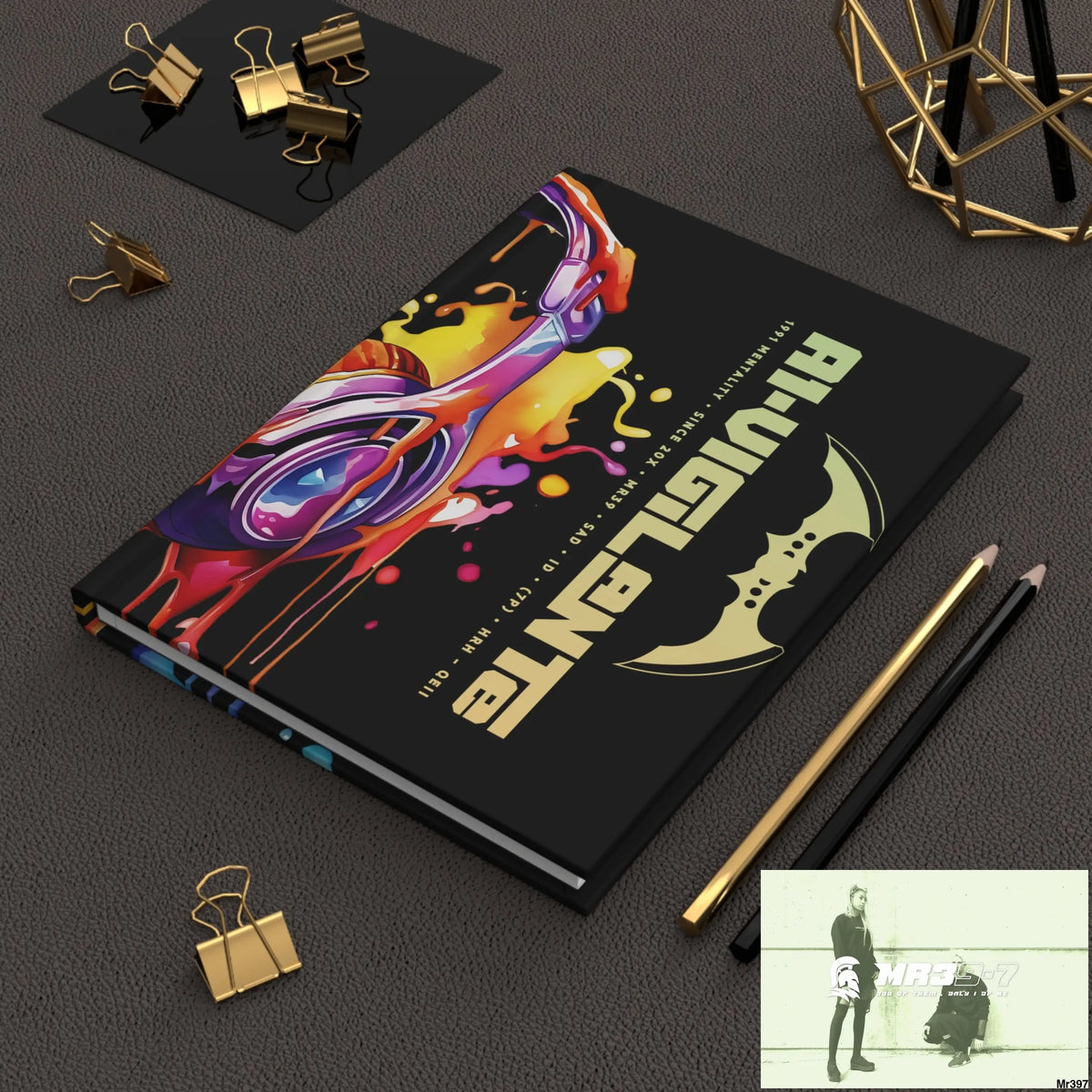 A1- Vigilante Melting Headset Hardcover Journal Matte Journal Paper products