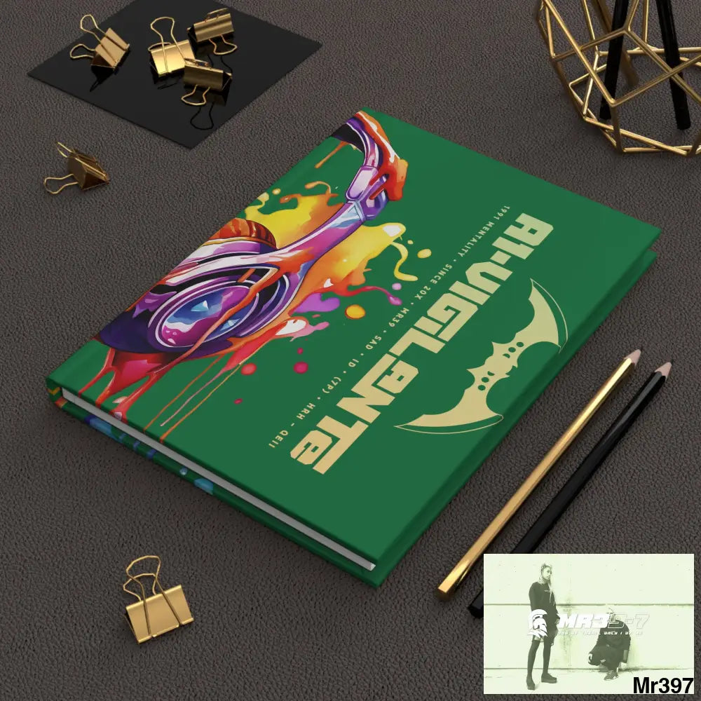 A1- Vigilante Melting Headset Hardcover Journal Matte Journal Paper products