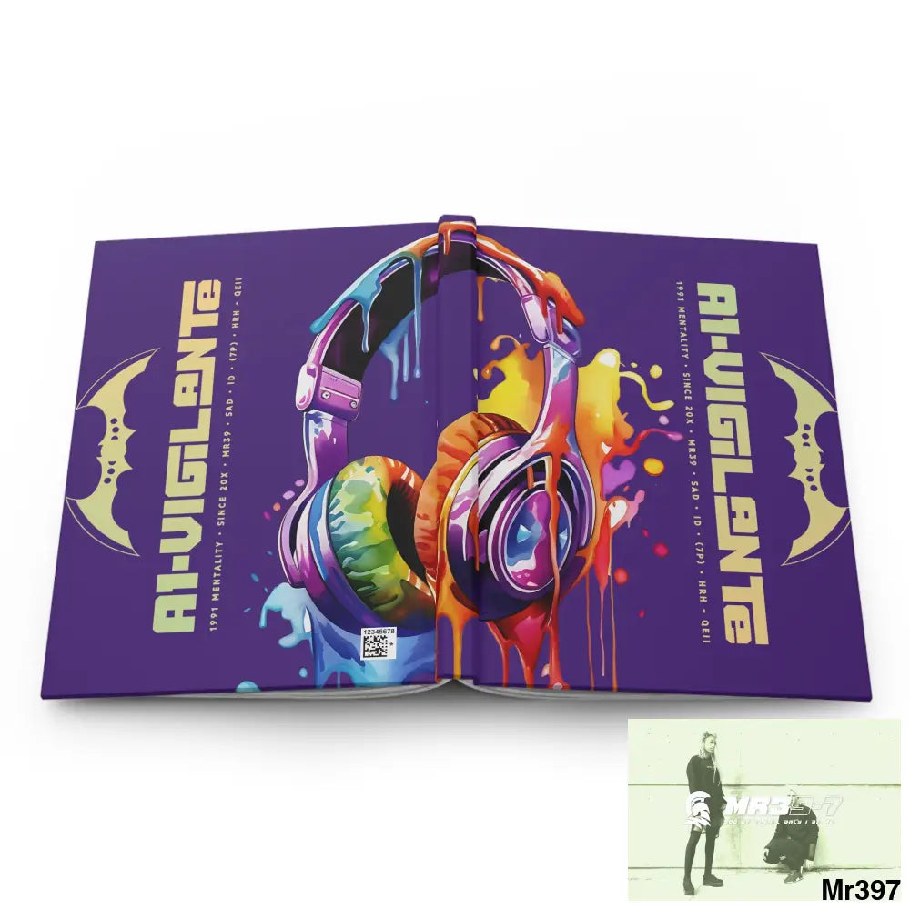 A1- Vigilante Melting Headset Hardcover Journal Matte Journal Paper products