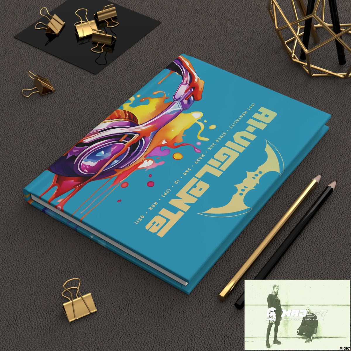A1- Vigilante Melting Headset Hardcover Journal Matte Journal Paper products