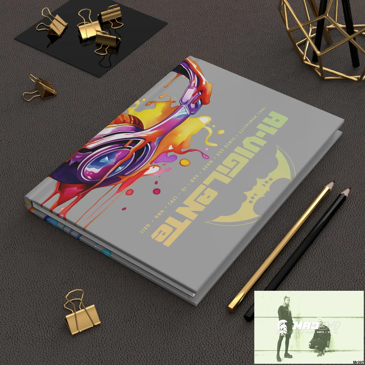 A1- Vigilante Melting Headset Hardcover Journal Matte Journal Paper products