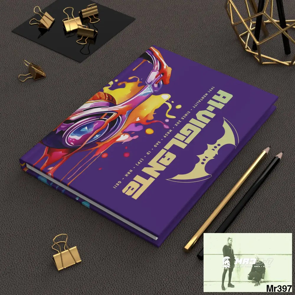 A1- Vigilante Melting Headset Hardcover Journal Matte Journal Paper products