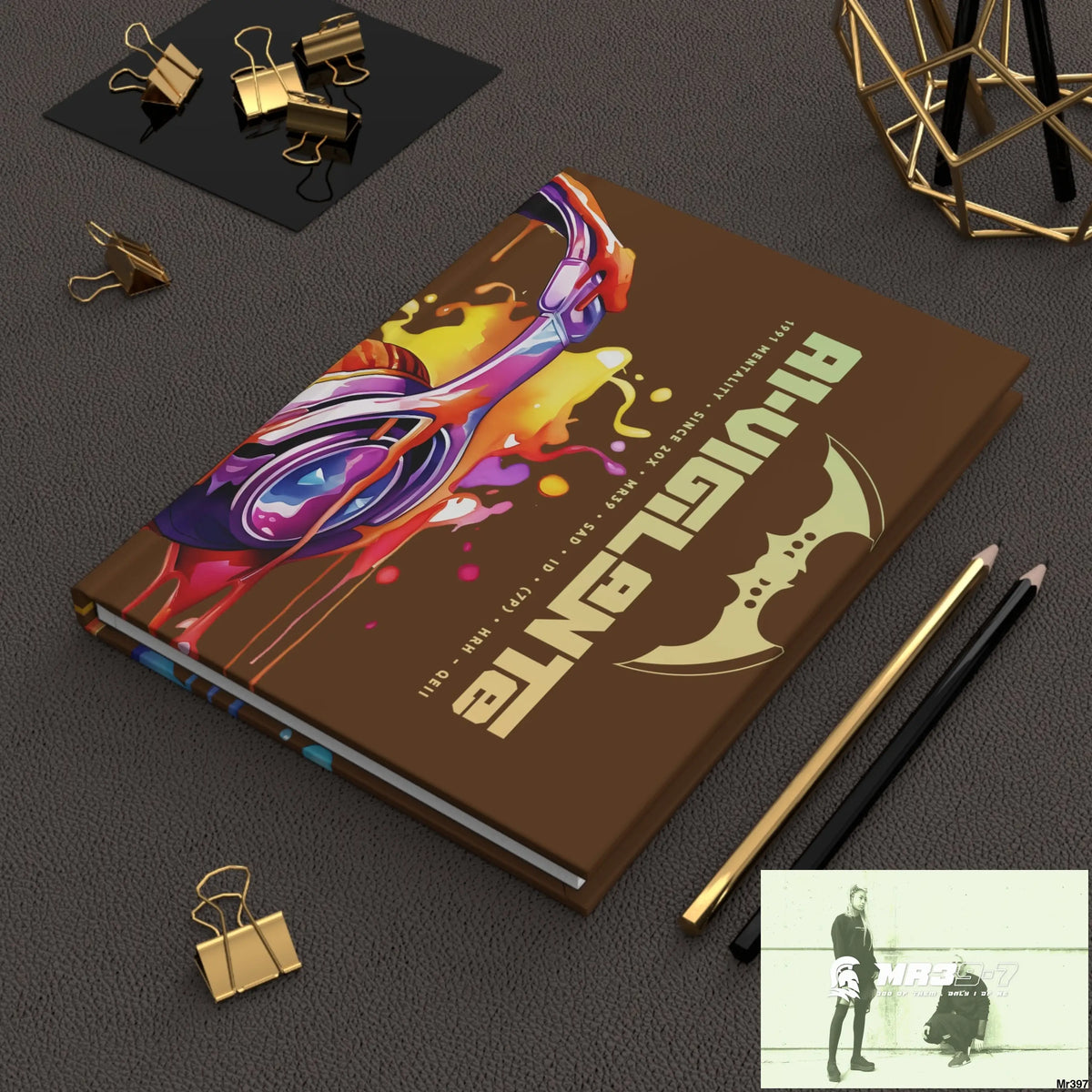 A1- Vigilante Melting Headset Hardcover Journal Matte Journal Paper products