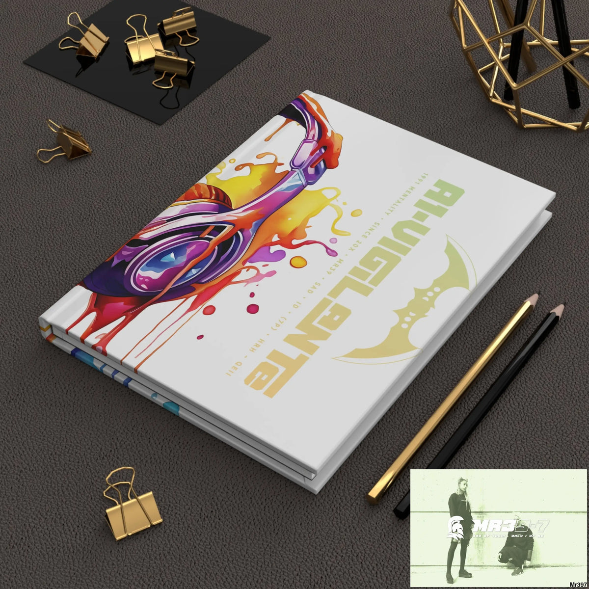A1- Vigilante Melting Headset Hardcover Journal Matte Journal Paper products