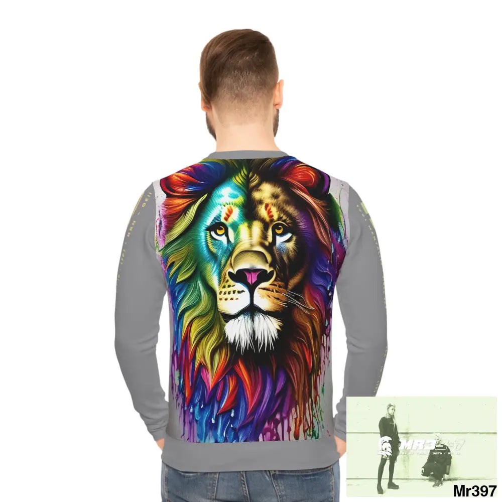 A1-Vigilante multi coloured Lion Lightweight Sweatshirt (AOP) All Over Prints